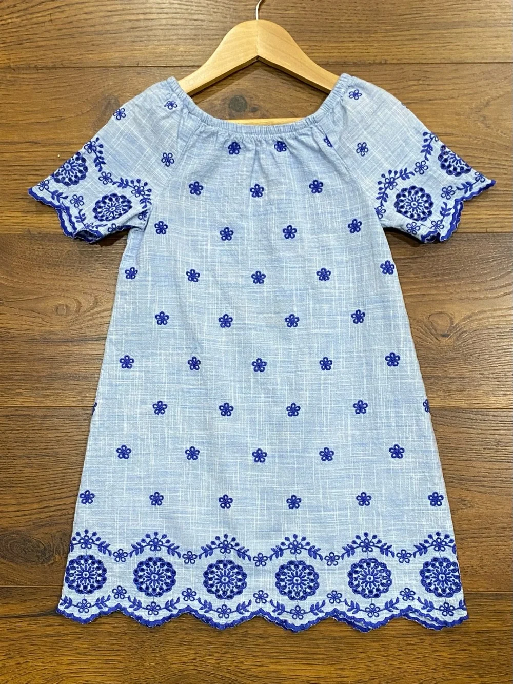Gymboree Girls ‘Bon Voyage’ Blue Eyelet Dress, Shoes and Modesty Shorts Size 6